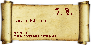 Tassy Nóra névjegykártya